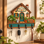 Porte-clés mural en bois personnalisé – Cadeau pour Couple, Famille – Doux foyer