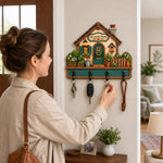 Porte-clés mural en bois personnalisé – Cadeau pour Couple, Famille – Doux foyer