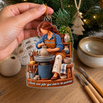 Ornement En Acrylique Personnalisé – Cadeau De Noël pour passionnée de poterie – Passionnée de céramique