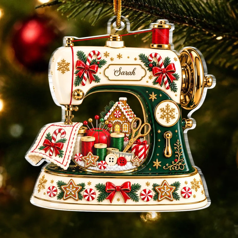 Ornement En Acrylique Personnalisé – Cadeau de Noël pour Passionnées de broderie – Inspirations Créatives