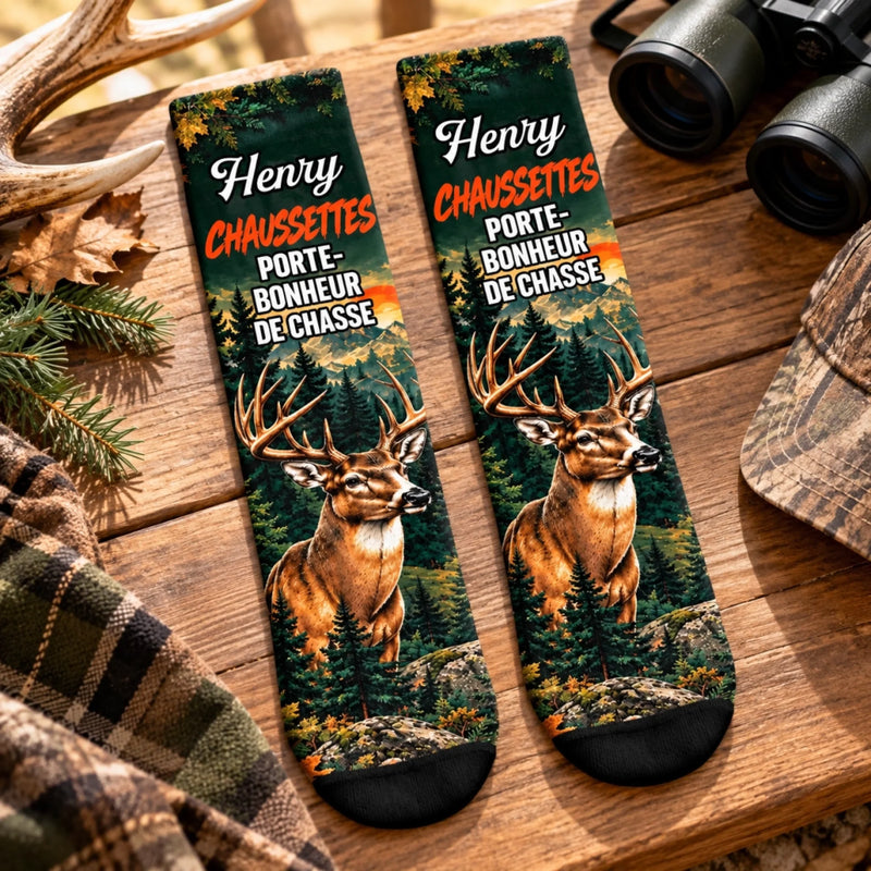 Chaussettes Personnalisées Avec Prénom – Cadeaux Pour Chasseurs Et Proches - Les Jours Sauvages Me Rappellent