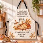 Cadeau Drôle Pour Boulanger De Pain Au Levain Avec Prénom Personnalisé - Tablier Personnalisé Avec Poche - Un Boulanger Super Sexy