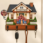 Porte-clés mural en bois personnalisé – Cadeau pour Couple, Famille, Les Amoureux Des Animaux – Foyer Heureux