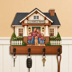 Porte-clés mural en bois personnalisé – Cadeau pour Couple, Famille, Les Amoureux Des Animaux – Foyer Heureux
