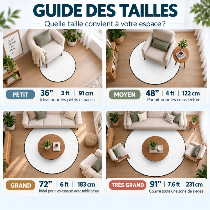 Tapis Rond Matelassé Personnalisée – Cadeau de Noël pour Les Amoureux Des Animaux – Plein de pattes