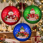Cadeaux de Noël Bonhomme de Neige Personnalisés avec Prénom pour Enfants et Famille - Boule de Noël Personnalisée