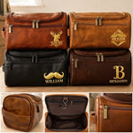Trousse de Toilette Personnalisée en Similicuir - Cadeau pour Papa, Papy et Mari - Le Kit Ultime pour Homme