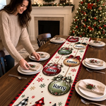 Décoration De Table De Noël Avec Nom Personnalisé - Chemin De Table Personnalisé - Mieux Ensemble