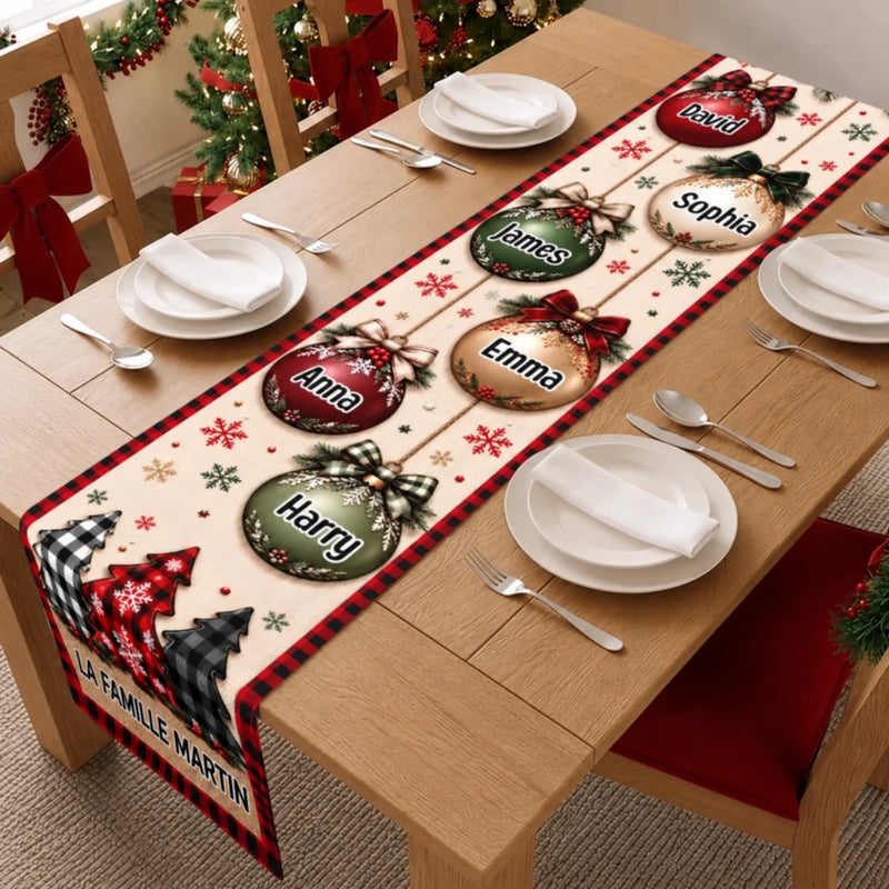 Décoration De Table De Noël Avec Nom Personnalisé - Chemin De Table Personnalisé - Mieux Ensemble